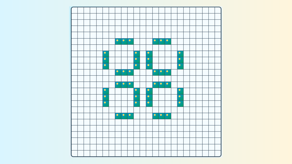 Mid-play screenshot of Automata Lab showing a grid pattern evolving with simulation controls.